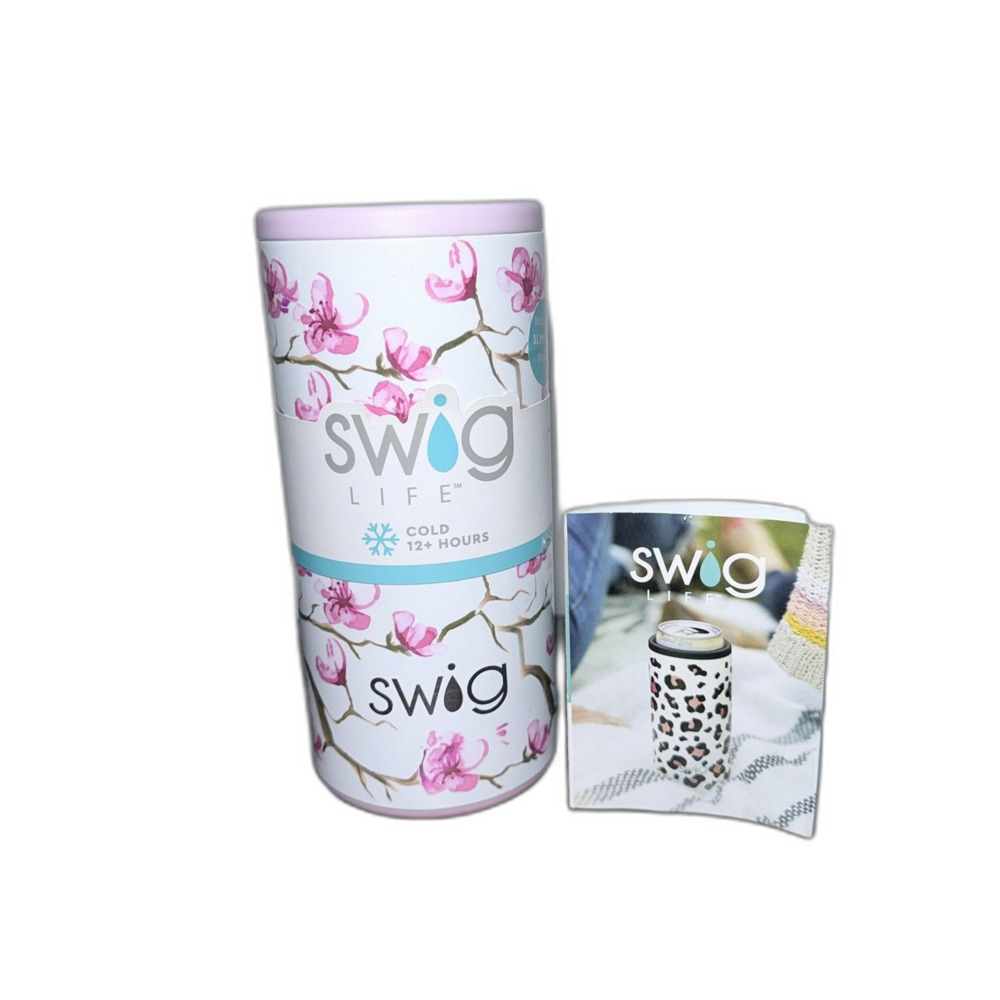 Swig Life 12oz Insulated Skinny Can Cooler,Cherry Blossom NWT